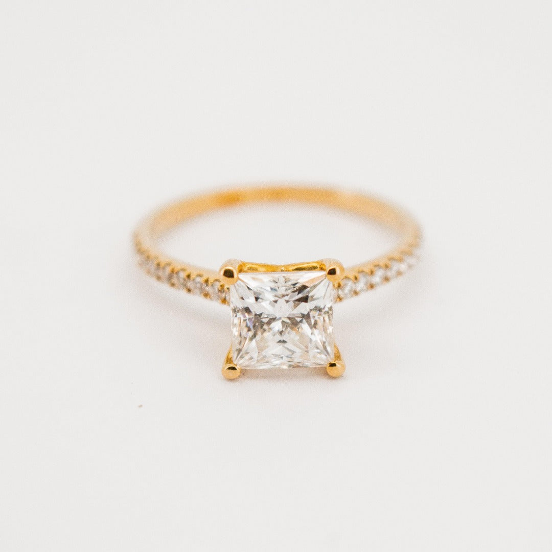 10K Solid Gold 1.5 Carat Princess Cut Diamond Ring from Boujee Ice