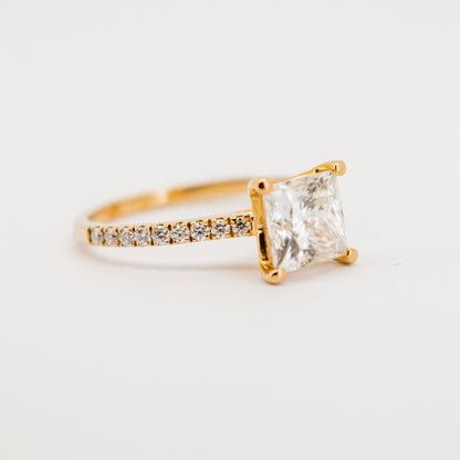 10K Solid Gold 1.5 Carat Princess Cut Diamond Ring from Boujee Ice