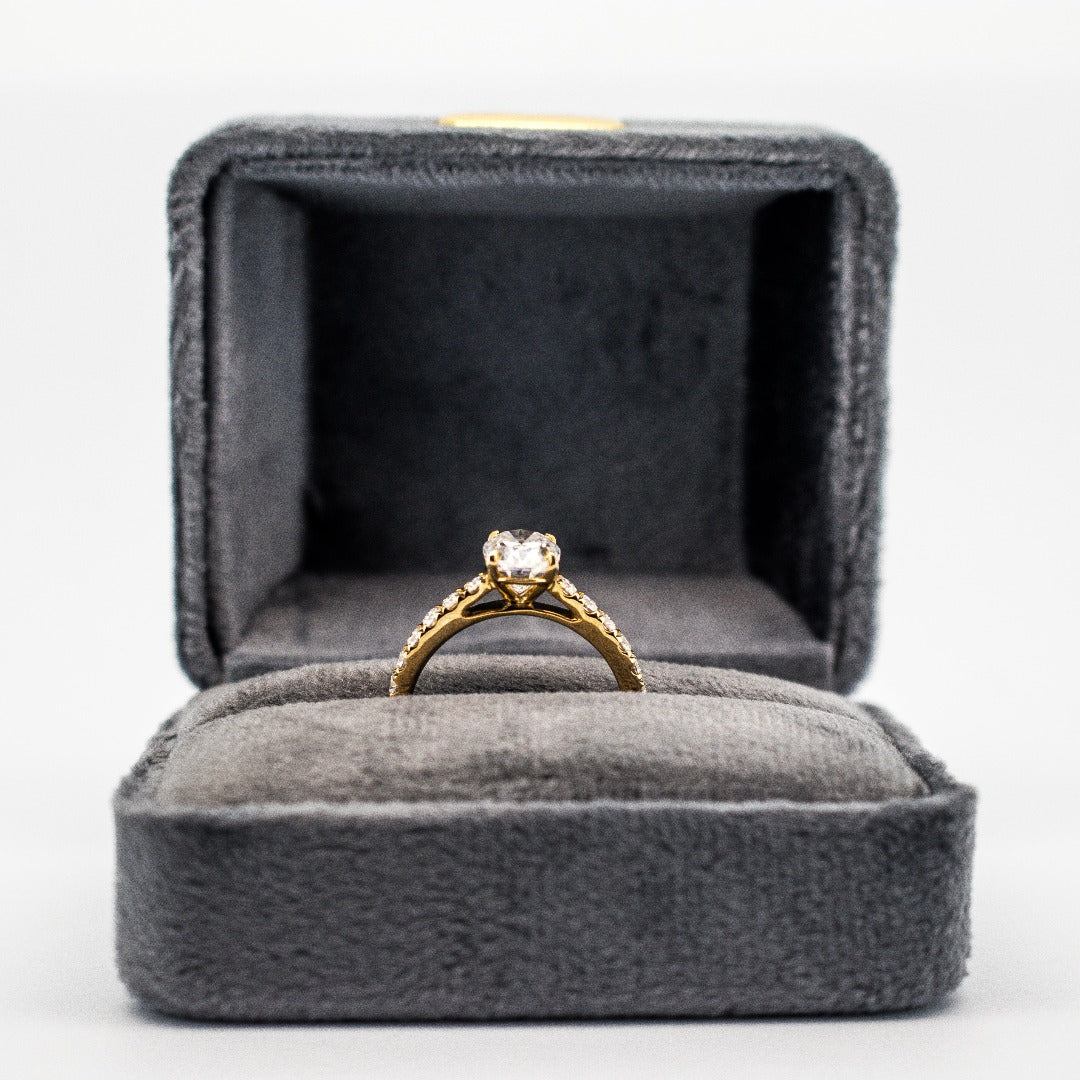 10K Solid Gold Oval Cut Diamond Solitaire Ring from Boujee Ice