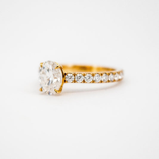 10K Solid Gold Oval Cut Diamond Solitaire Ring from Boujee Ice