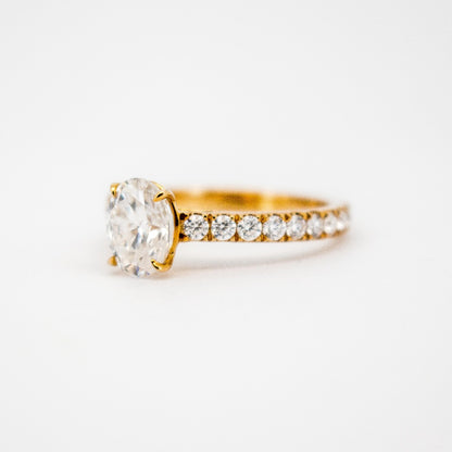 10K Solid Gold Oval Cut Diamond Solitaire Ring from Boujee Ice