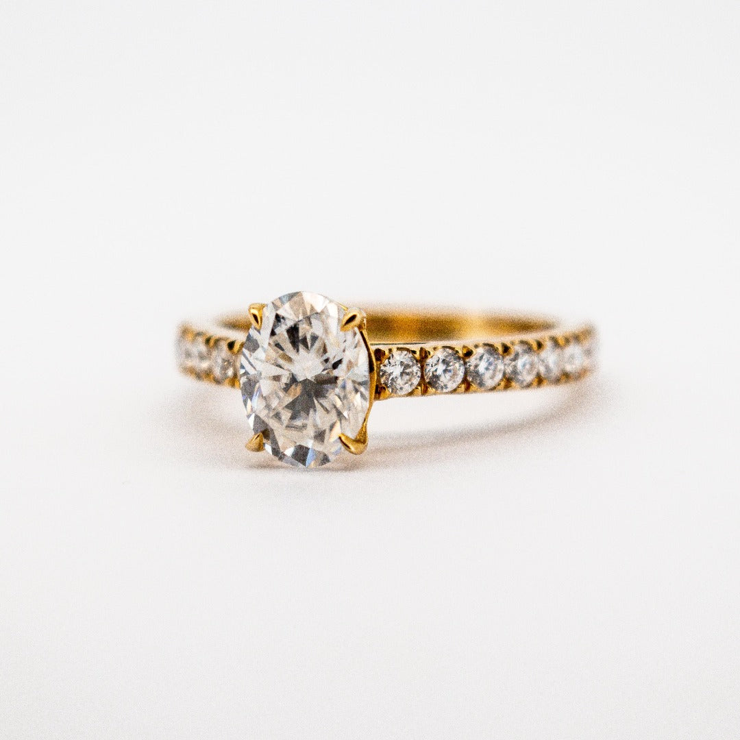 10K Solid Gold Oval Cut Diamond Solitaire Ring from Boujee Ice