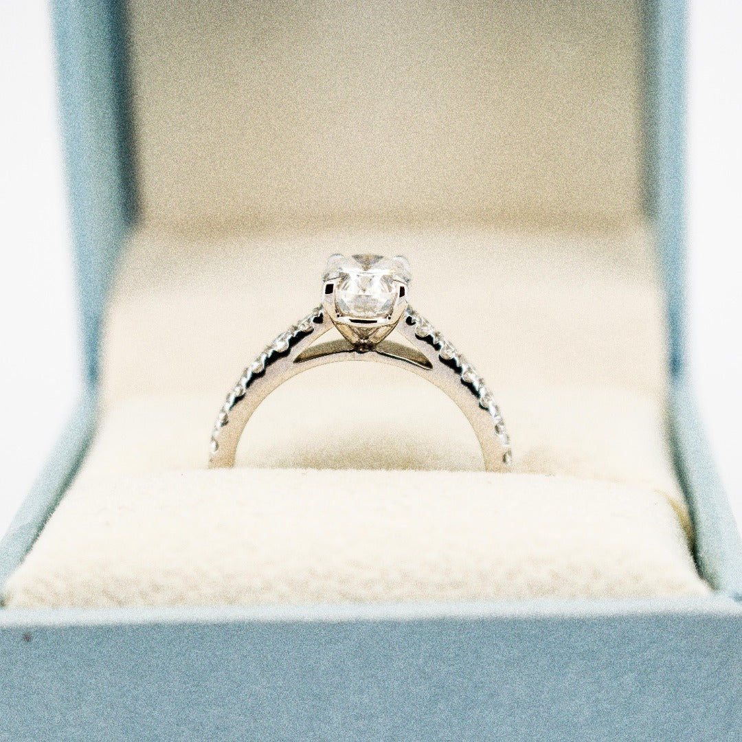 10K Solid Gold Oval Cut Diamond Solitaire Ring from Boujee Ice