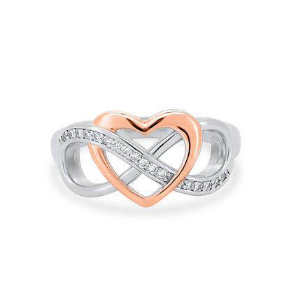 Rose Gold Heart & Infinity Ring