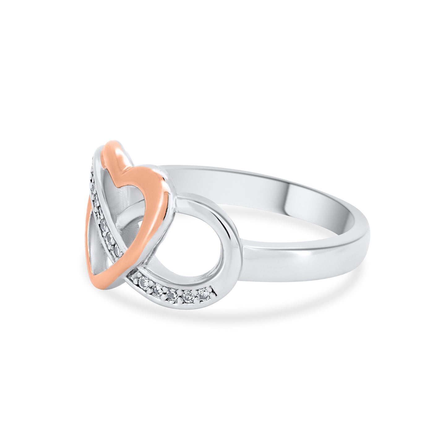 Rose Gold Heart & Infinity Ring