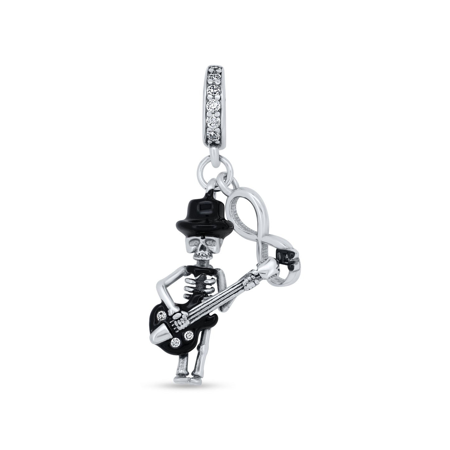 Guitar Playing Skeleton Charm