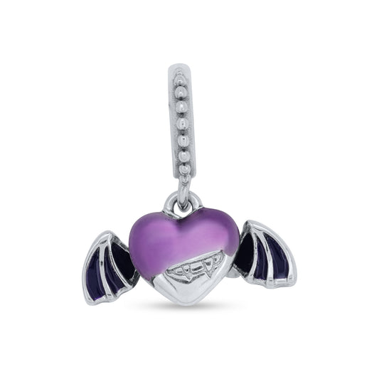 Purple Heart with Wings Charm