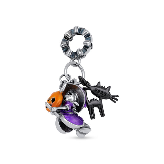 Witch & Black Cat Charm