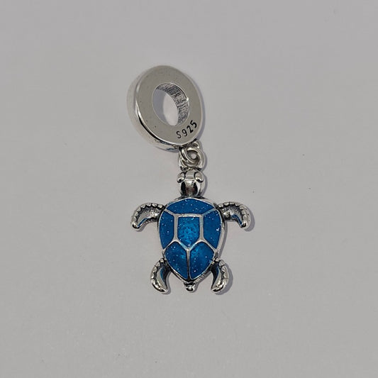 Ocean Themed Cute Illuminous Blue Turtle Charm for Charm Bracelets from Boujee Ice
