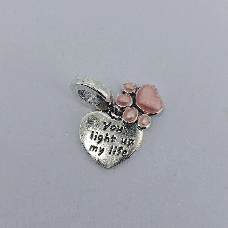 Pet Paw Luminous "You Light Up My Life" Charm for Charm Bracelets by Boujee Ice