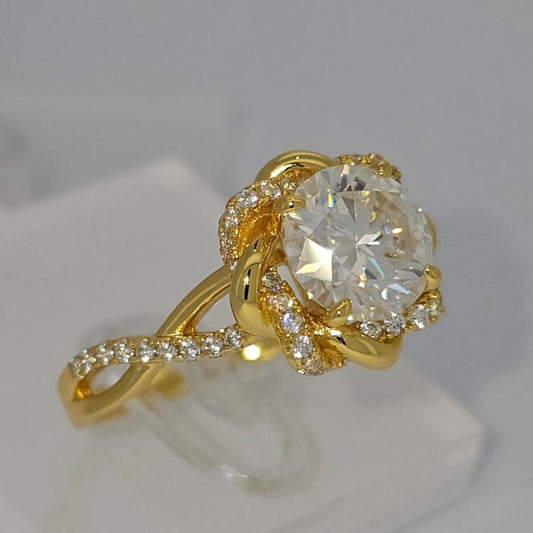 Opulent Sparkle Twist Diamond Ring from Boujee Ice