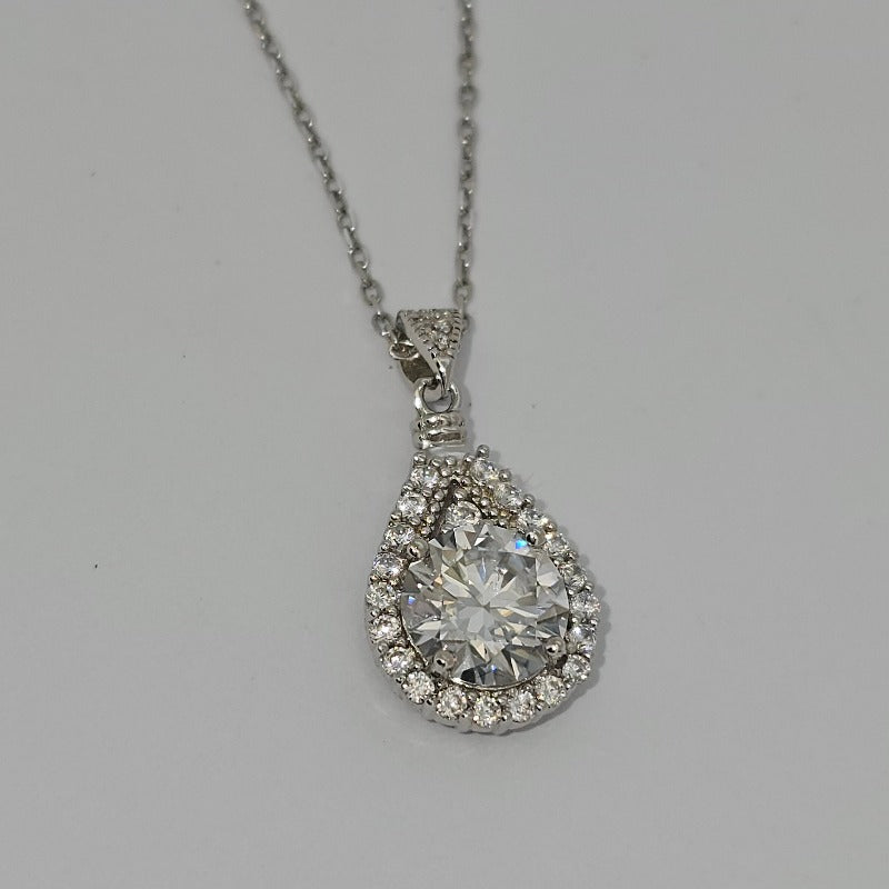 Two Styles of Drop Pear Shaped Diamond Princess Pendant Necklace from Boujee Ice
