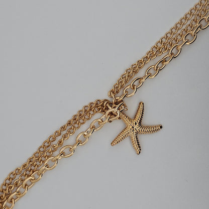 Triple Chain Charm Anklets