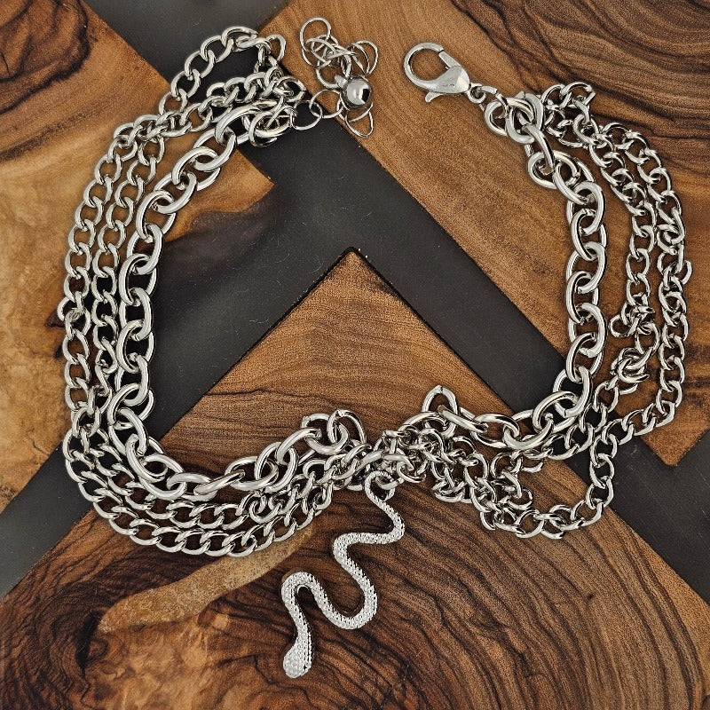 Triple Chain Charm Anklets