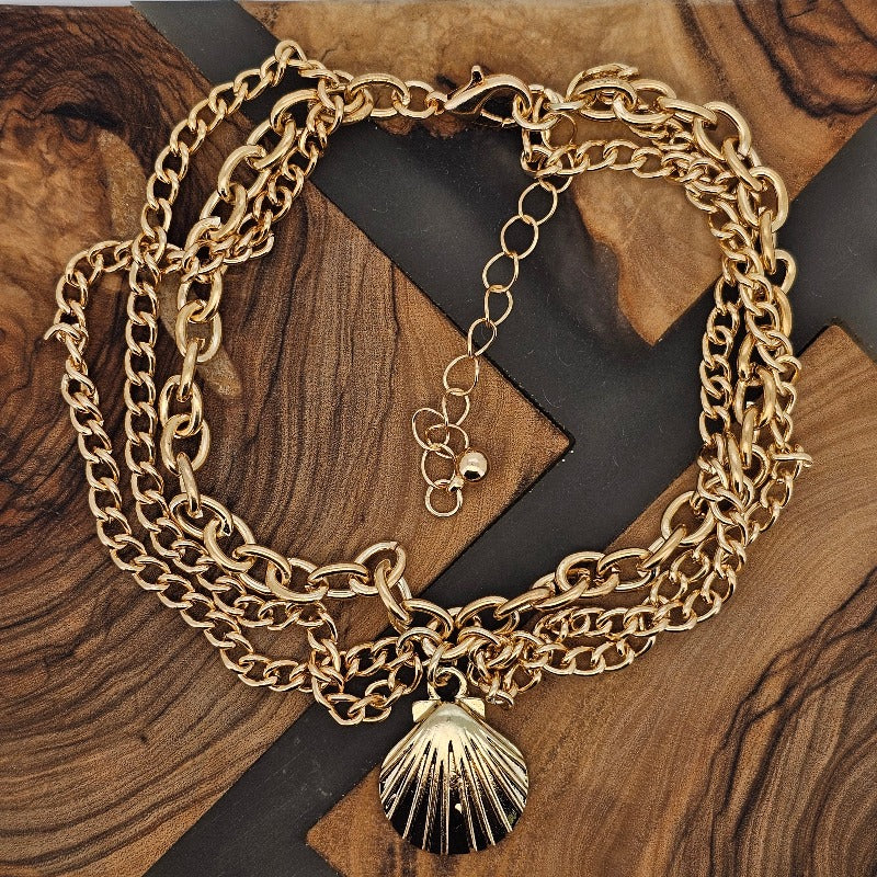 Triple Chain Charm Anklets