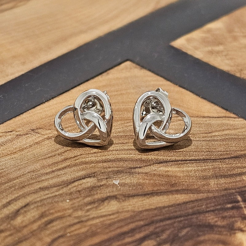 Sterling Silver Love Heart Stud Earrings from Boujee Ice