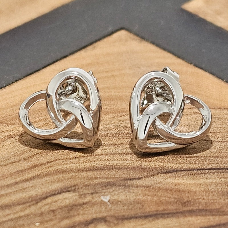 Sterling Silver Love Heart Stud Earrings from Boujee Ice