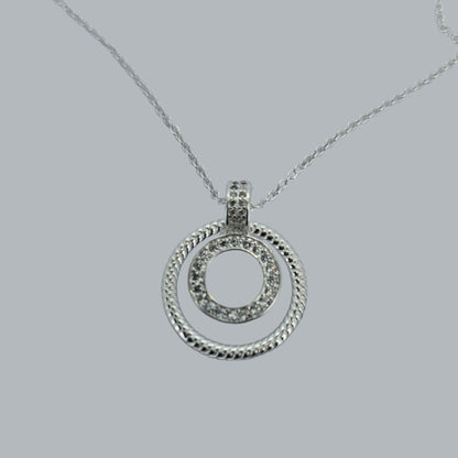 Sterling Silver Double Circle Pendant Necklace from Boujee Ice