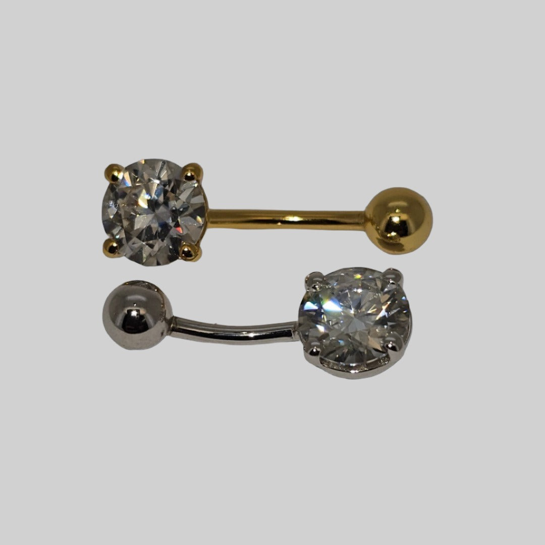 2 Carat Diamond Belly Button Barbell Piecing Ring