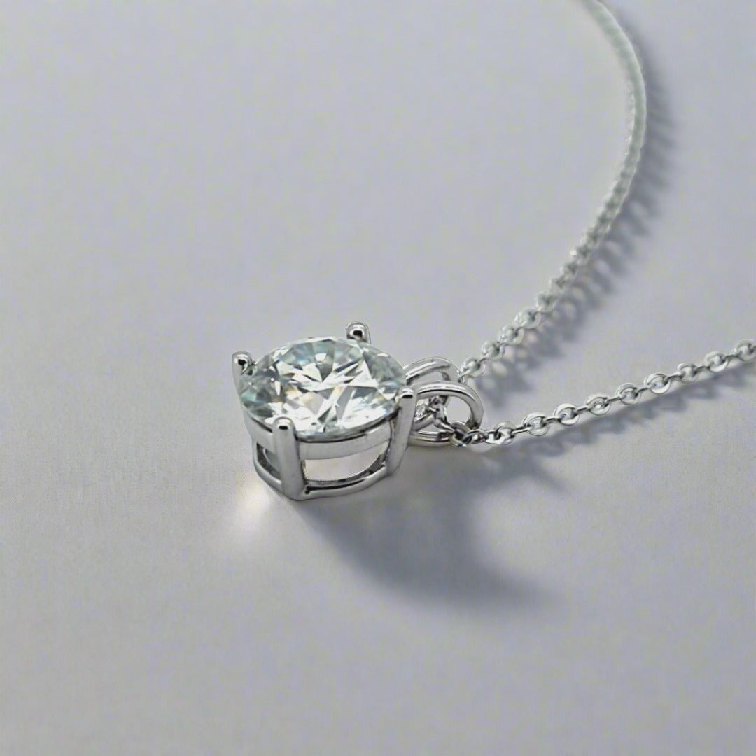 Stunning Dazling Solitaire Diamond Necklace Pendant from Boujee Ice