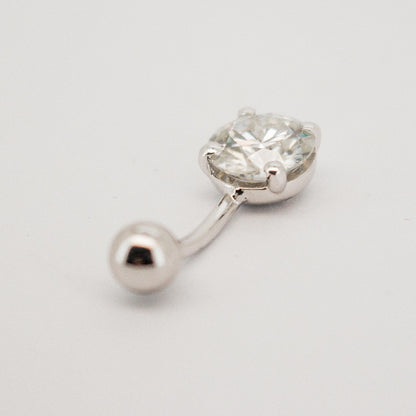 2 Carat Diamond Belly Button Barbell Piecing Ring by Boujee Ice