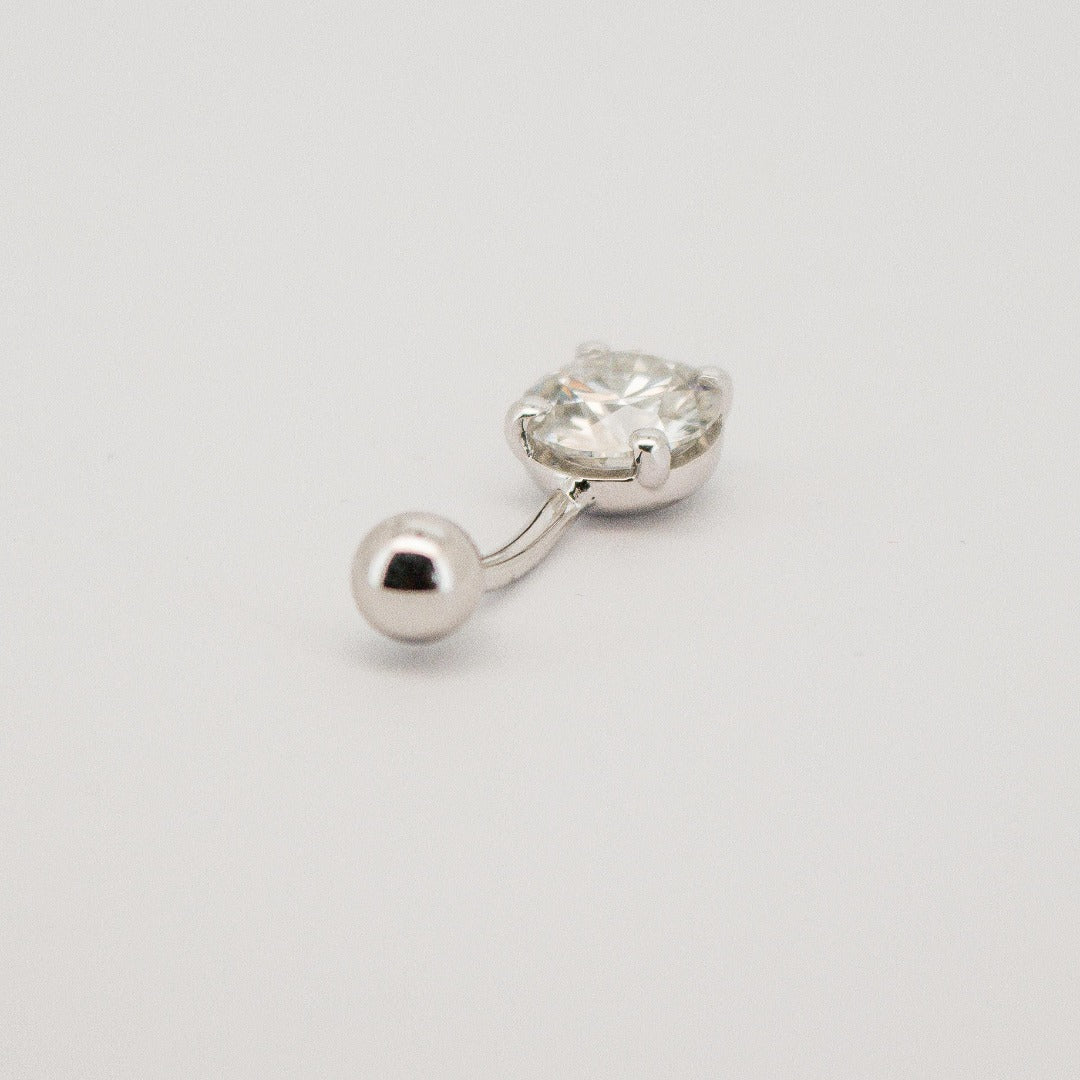 2 Carat Diamond Belly Button Barbell Piecing Ring by Boujee Ice