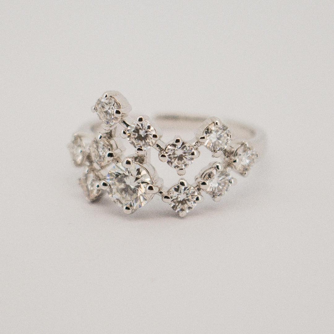 Beautiful Brilliant Diamond cluster Designer Ring from Boujee Ice