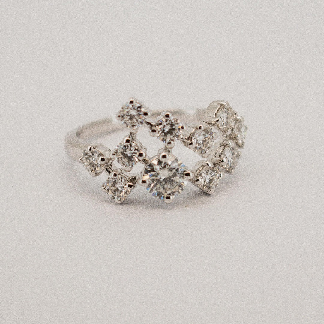 Beautiful Brilliant Diamond cluster Designer Ring from Boujee Ice