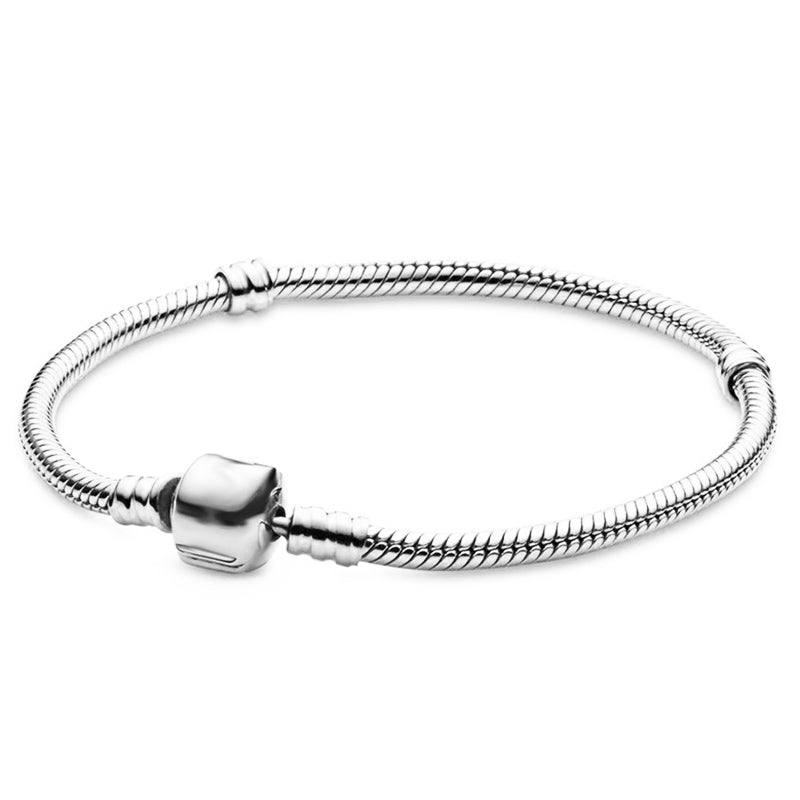 Sterling Silver Plated Snake Chain Charm Bracelet from Boujee Ice