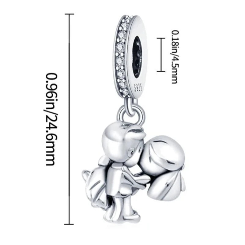 Gorgeous Sweet Kissing Couple Charm for charm bracelets from Boujee Ice