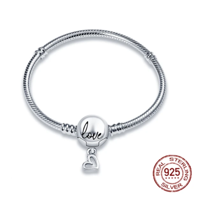 Sterling Silver Love Charm Bracelet – Boujee Ice