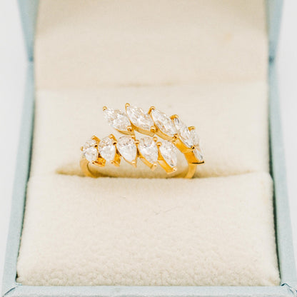 Marquise Pear Diamond Solid Gold Designer Luxury Ring by Boujee Ice