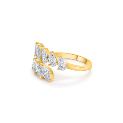 Marquise Pear Diamond Solid Gold Designer Luxury Ring by Boujee Ice