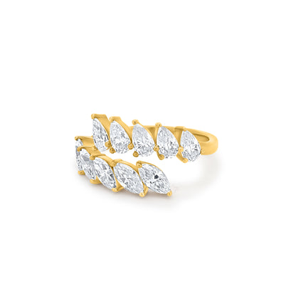 Marquise Pear Diamond Solid Gold Designer Luxury Ring by Boujee Ice