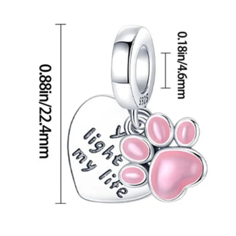 Pet Paw Luminous "You Light Up My Life" Charm for Charm Bracelets by Boujee Ice