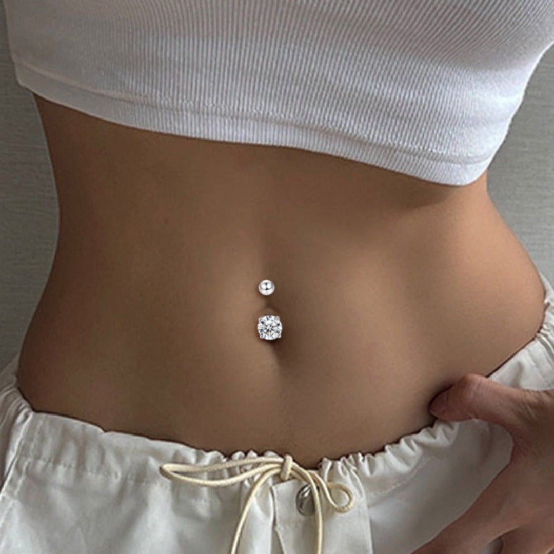 2 Carat Diamond Belly Button Barbell Piecing Ring