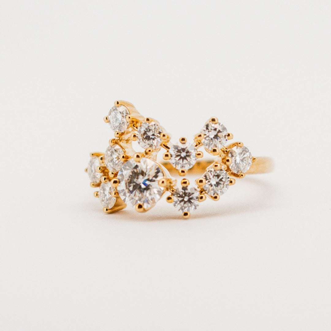 Beautiful Brilliant Diamond cluster Designer Ring from Boujee Ice