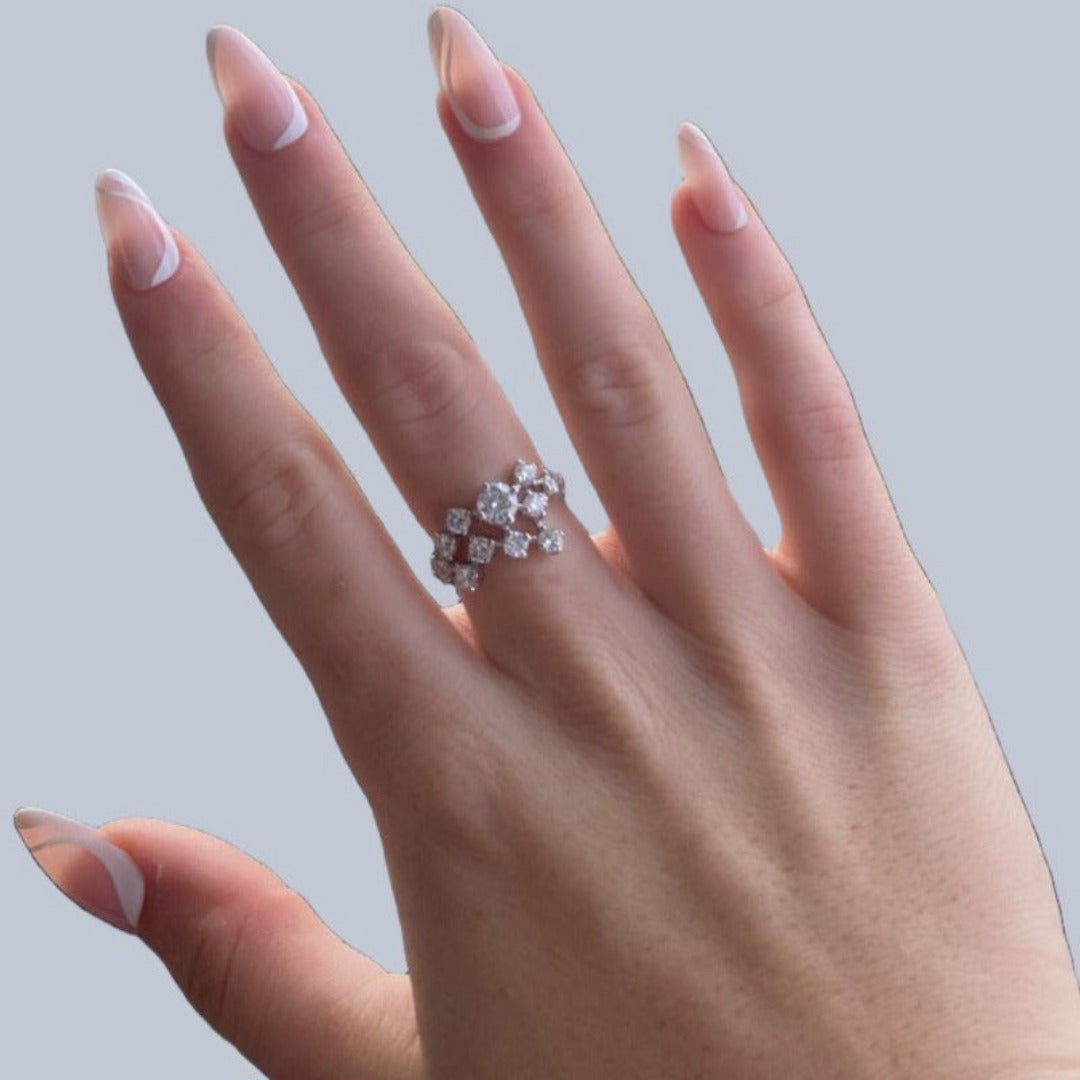 Beautiful Brilliant Diamond cluster Designer Ring from Boujee Ice