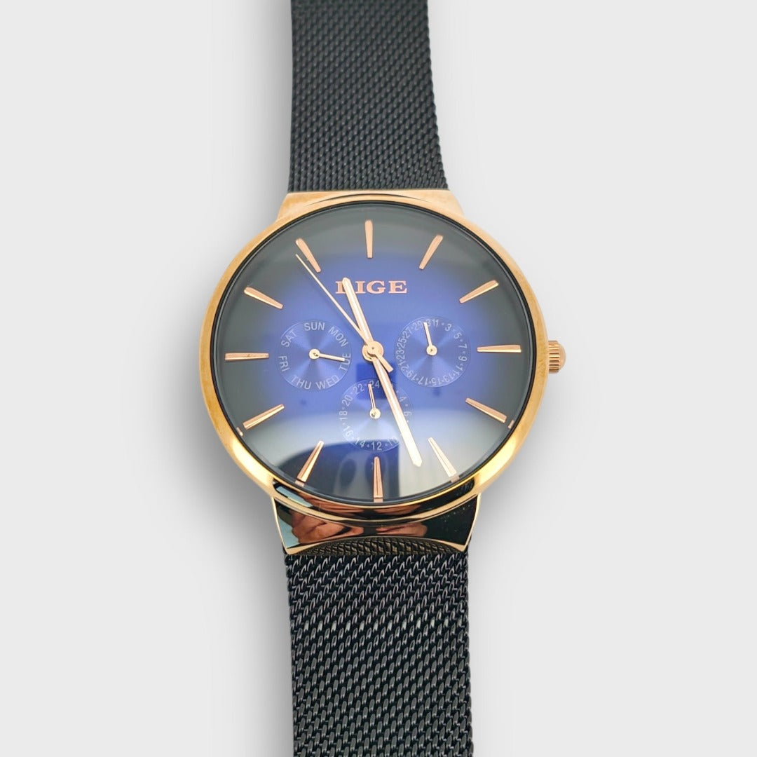 Top Brand LIGE Luxury Ultra-Thin Unisex Quartz Watch in Red Green or Blue