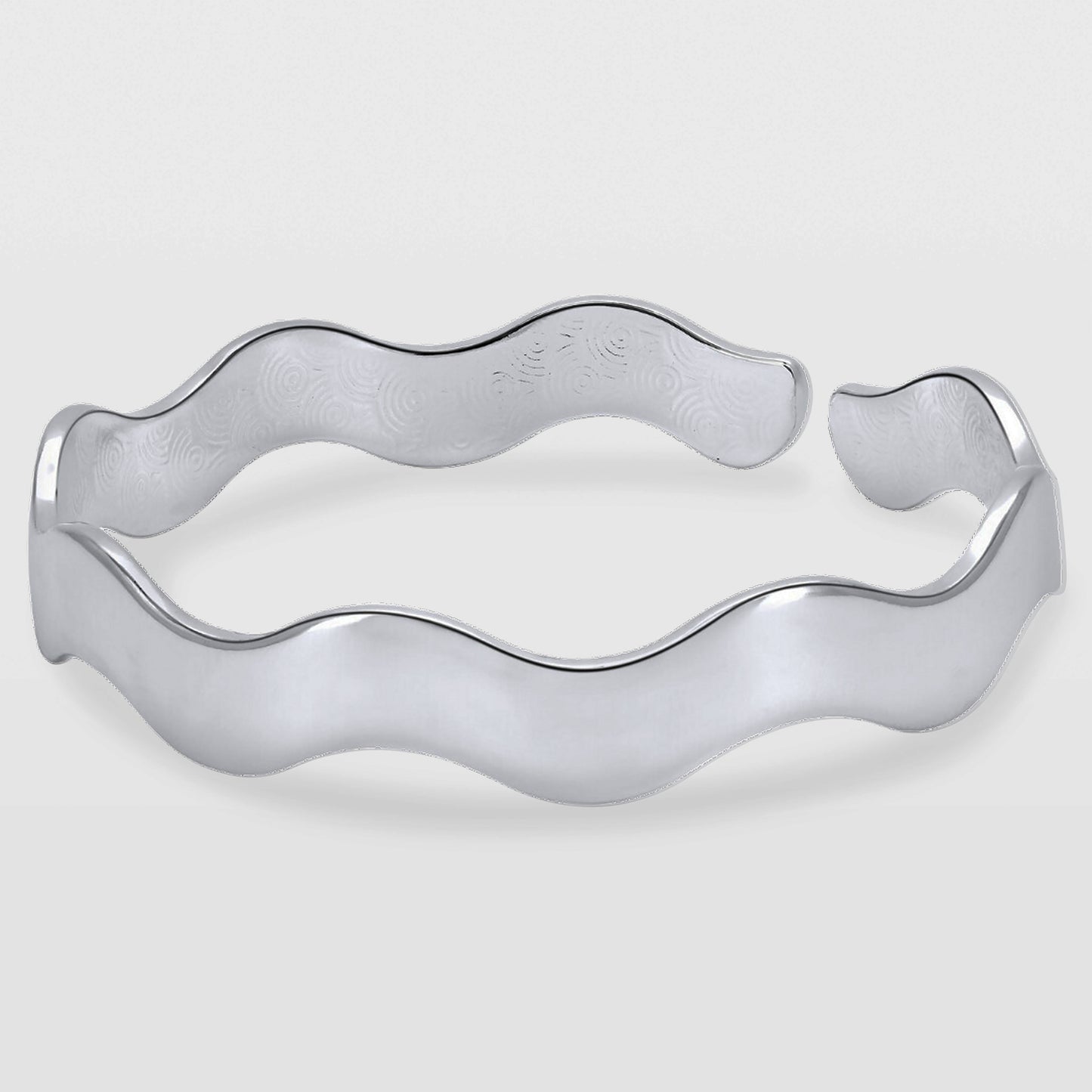 Sterling Silver Smooth Wave Cuff Bracelet from Boujee Ice