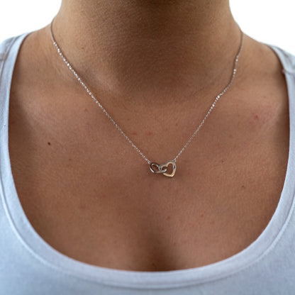 925 Sterling Silver Interlocking Heart Necklace from Boujee Ice