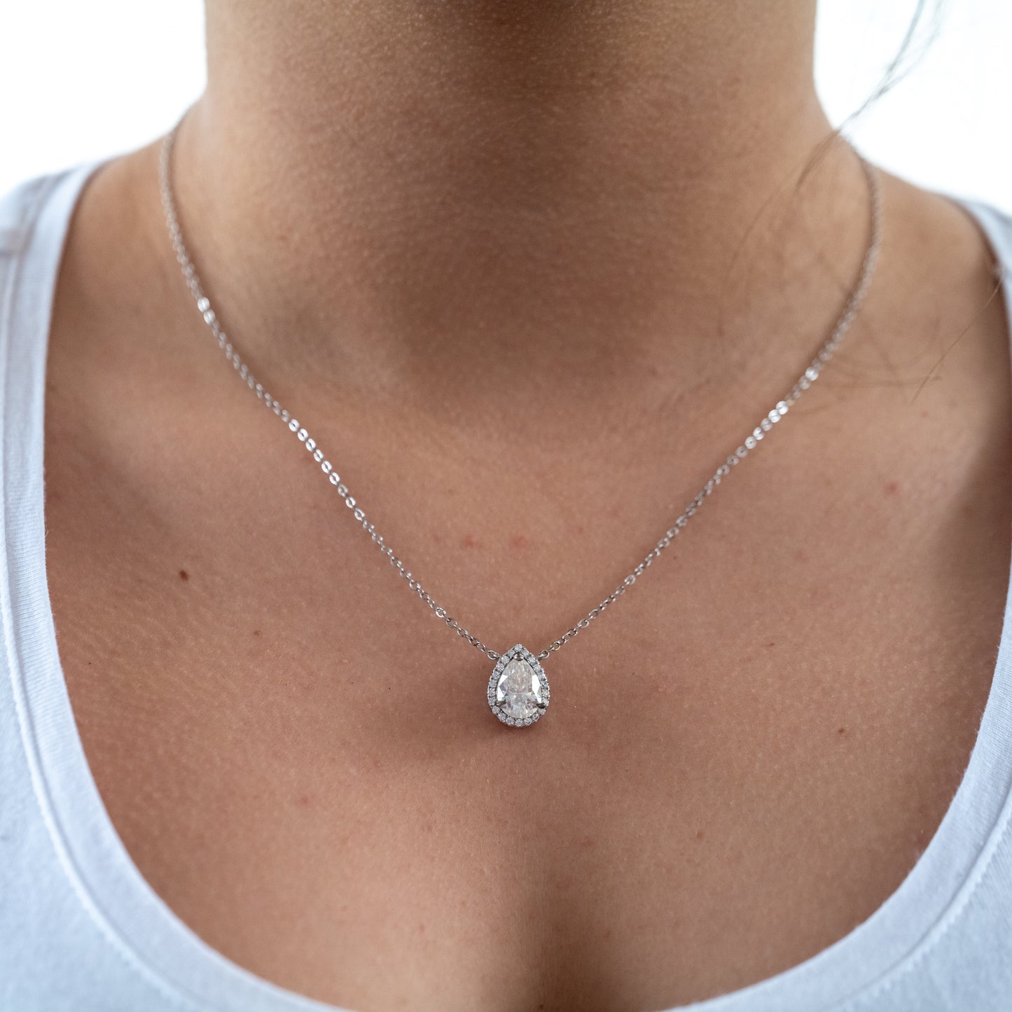 Two Styles of Drop Pear Shaped Diamond Princess Pendant Necklace from Boujee Ice