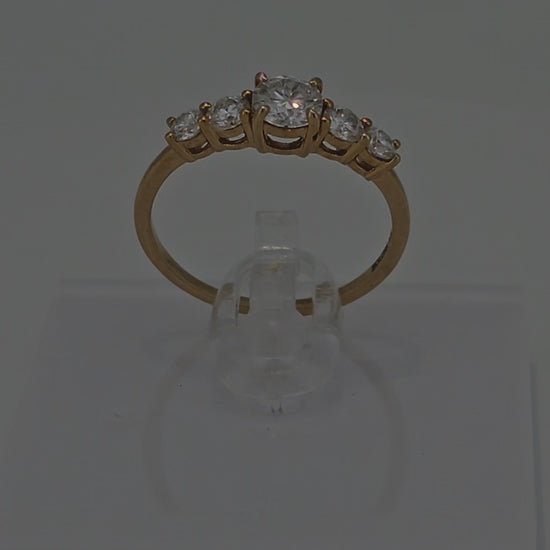 Video of Dainty 5 Stone Brilliant Round Cut Diamond Solid Gold Ring by Boujee Ice