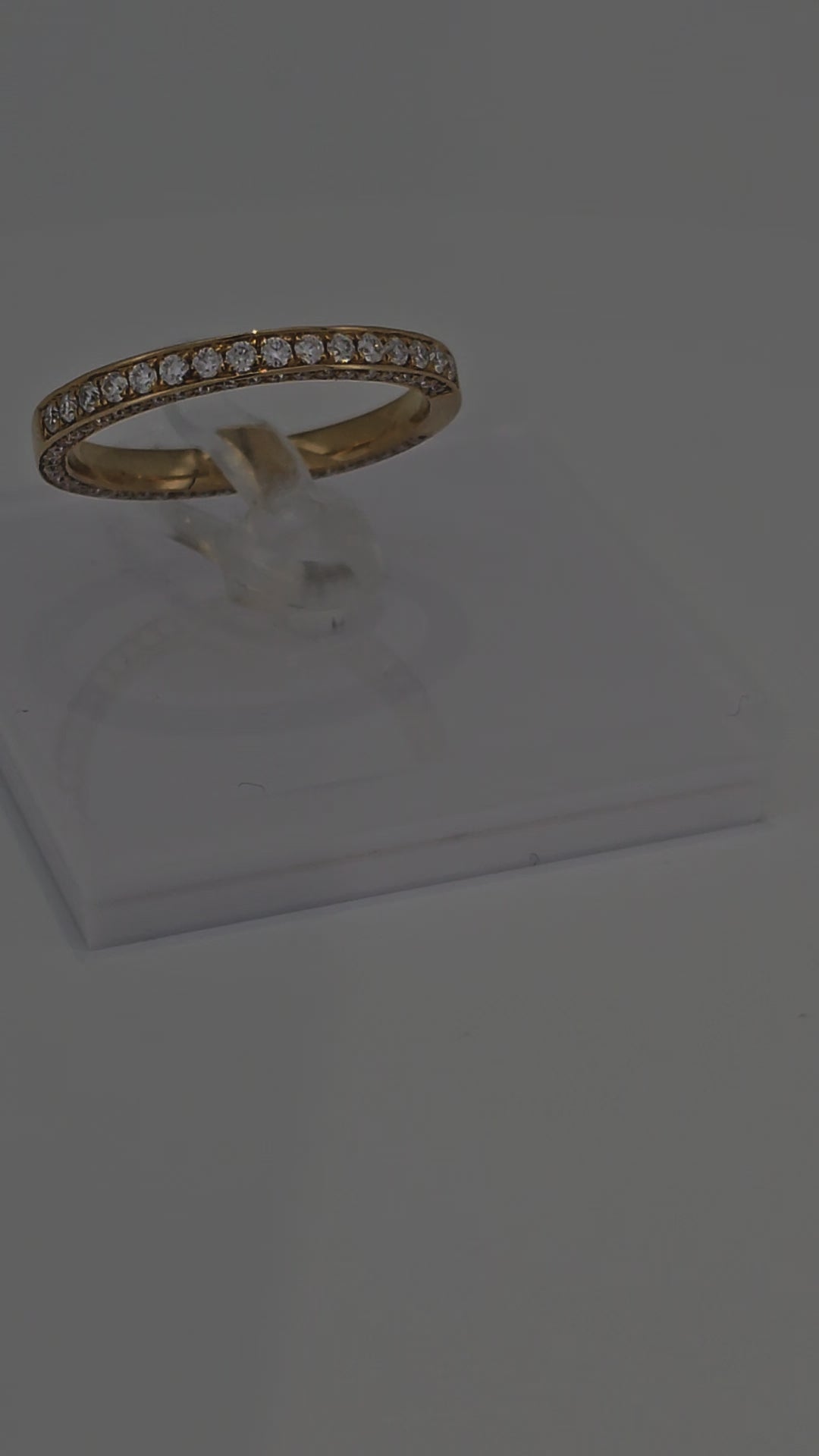 Video of Luxurious Solid Gold 10K Round Cut Bezel Set Diamond Ring Band  from Boujee Ice videoDiamond Wedding Band - Bezel Set