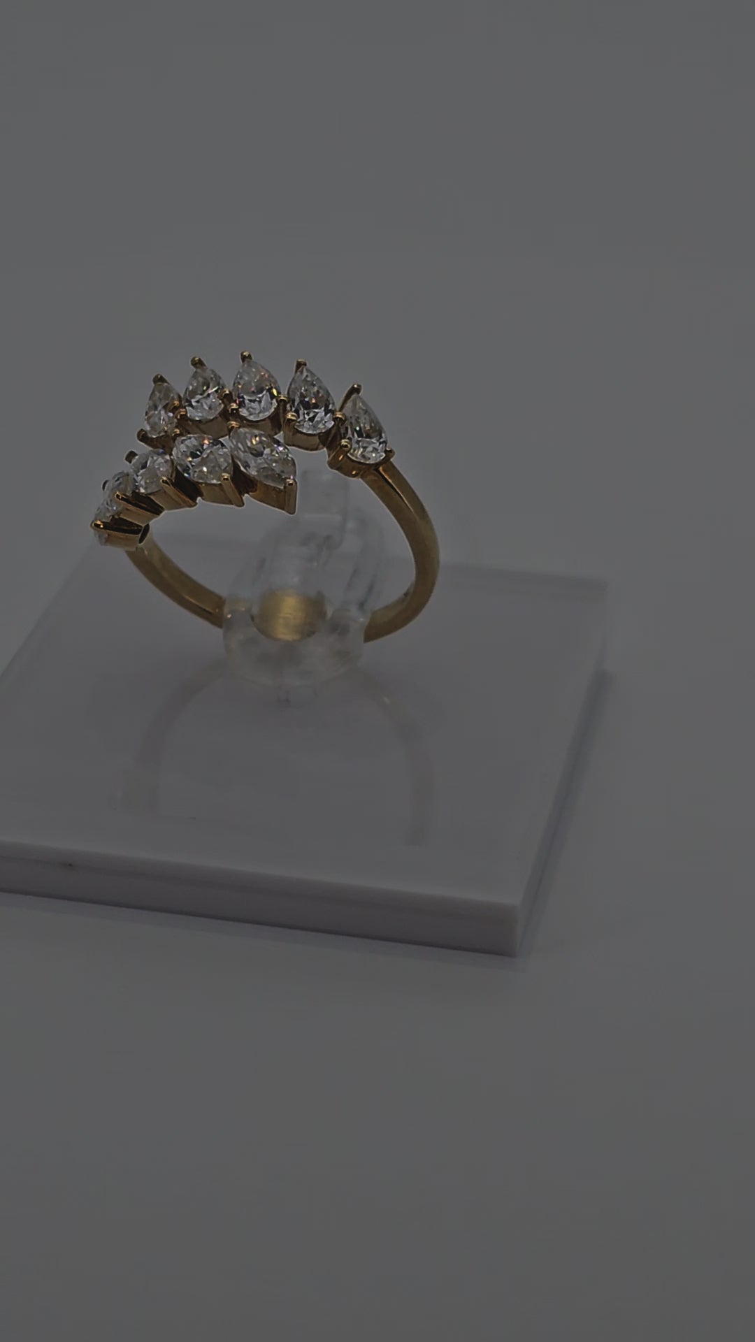Video of Marquise Pear Diamond Solid Gold Designer Luxury Ring fro Boujee Ice